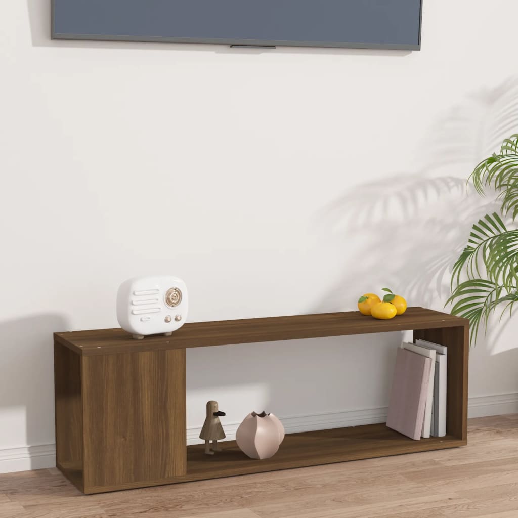 Meuble TV Chêne marron 100x24x32 cm Bois d'ingénierie - XIOS
