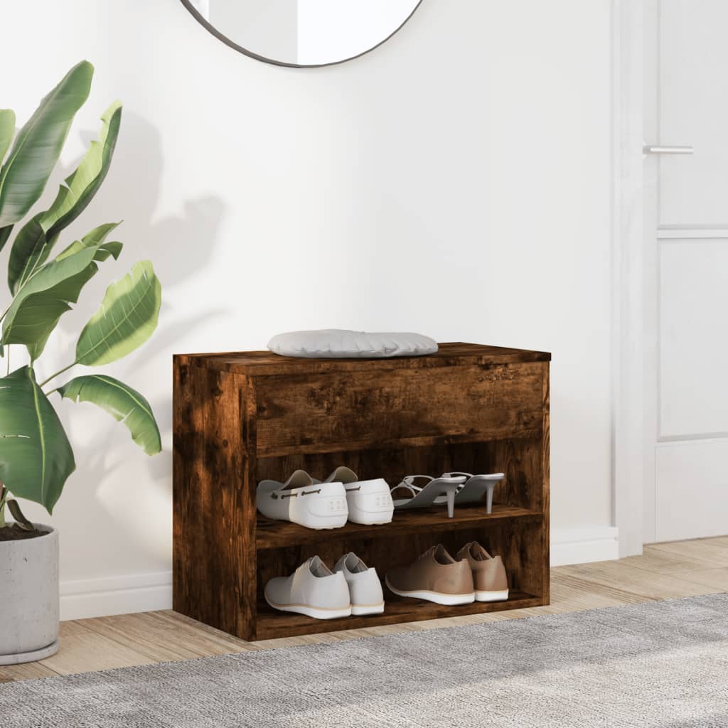 Banc à chaussures Chêne fumé 60x30x45 cm Bois d'ingénierie - XIOS