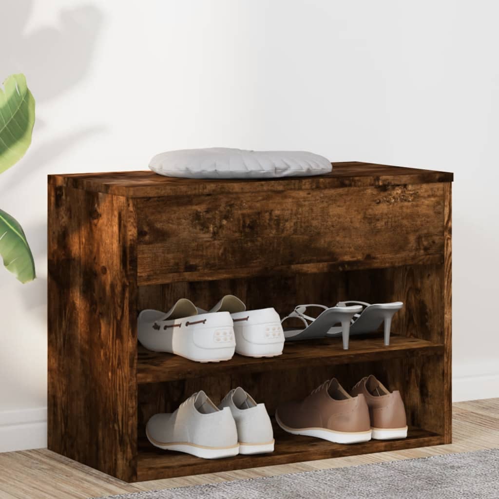 Banc à chaussures Chêne fumé 60x30x45 cm Bois d'ingénierie - XIOS