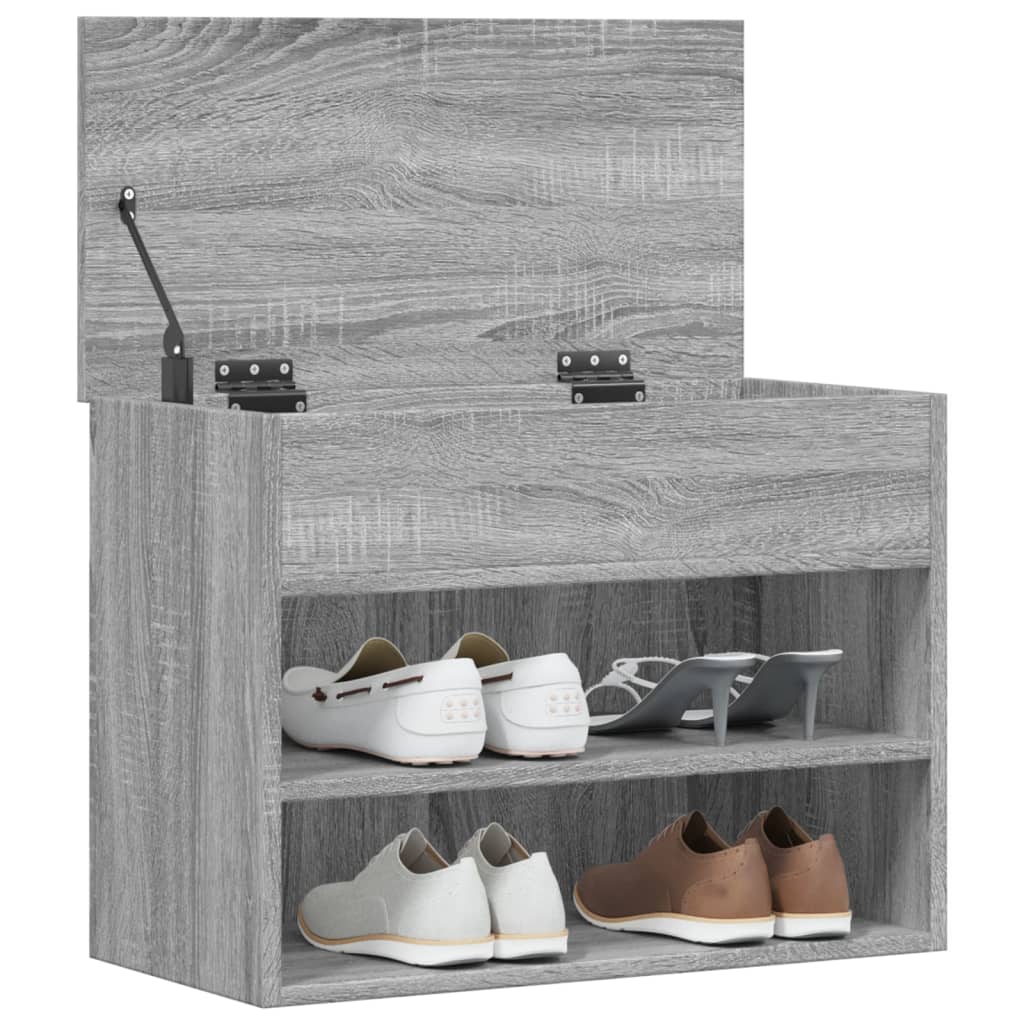 Banc à chaussures Sonoma gris 60x30x45 cm Bois d'ingénierie - XIOS