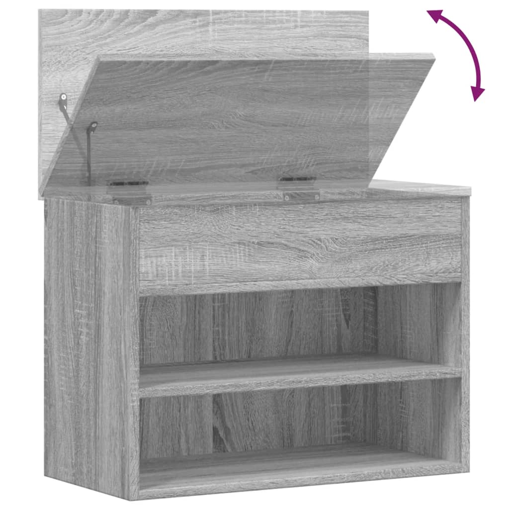 Banc à chaussures Sonoma gris 60x30x45 cm Bois d'ingénierie - XIOS