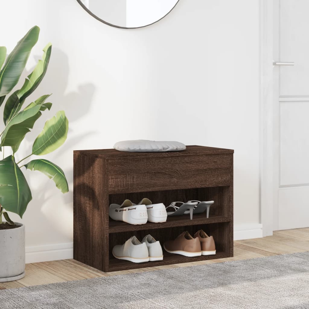 Banc à chaussures Chêne marron 60x30x45 cm Bois d'ingénierie - XIOS