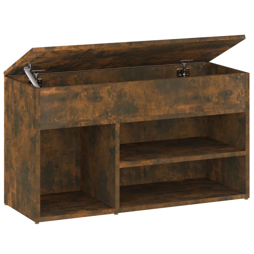 Banc à chaussures Chêne fumé 80x30x45 cm Bois d'ingénierie - XIOS