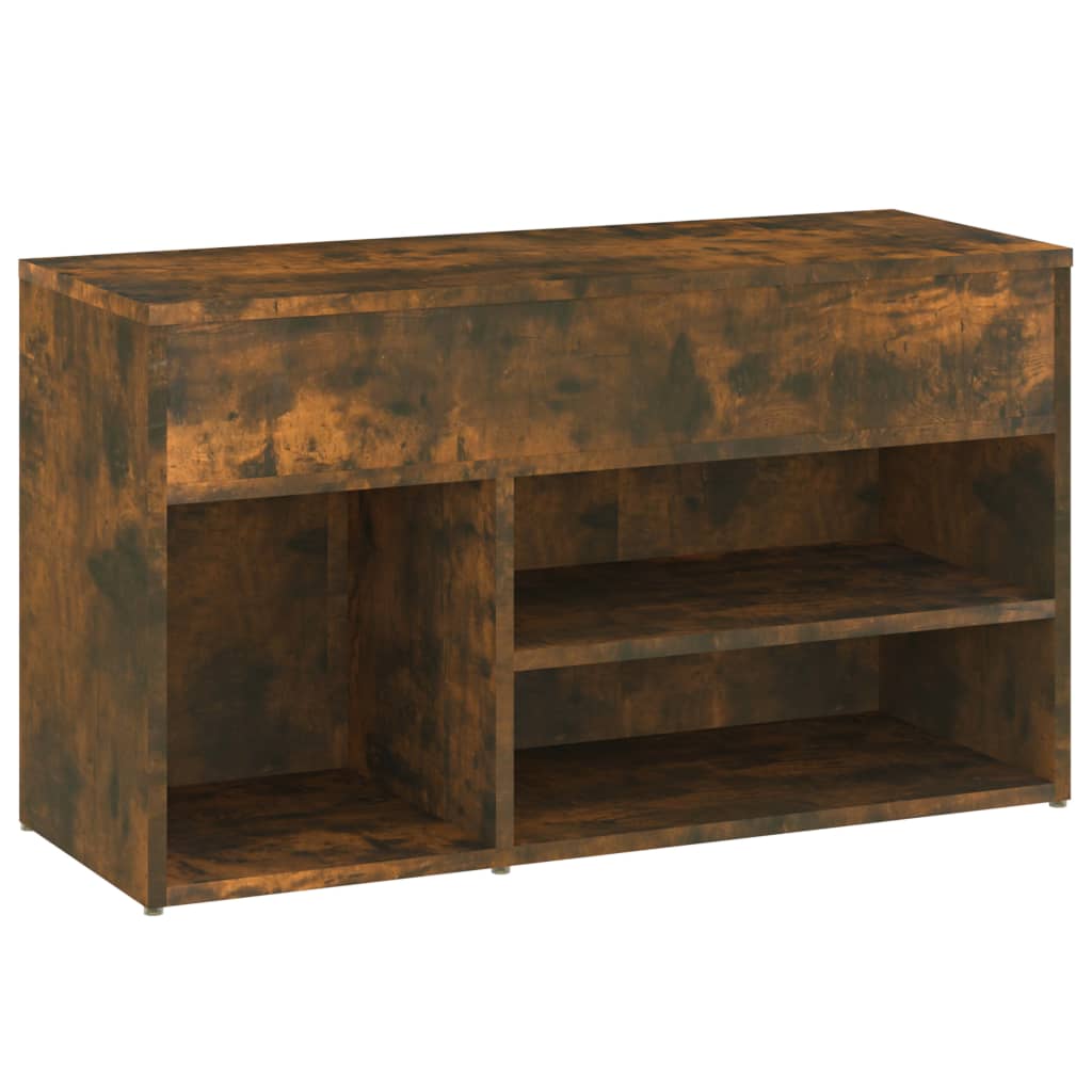 Banc à chaussures Chêne fumé 80x30x45 cm Bois d'ingénierie - XIOS
