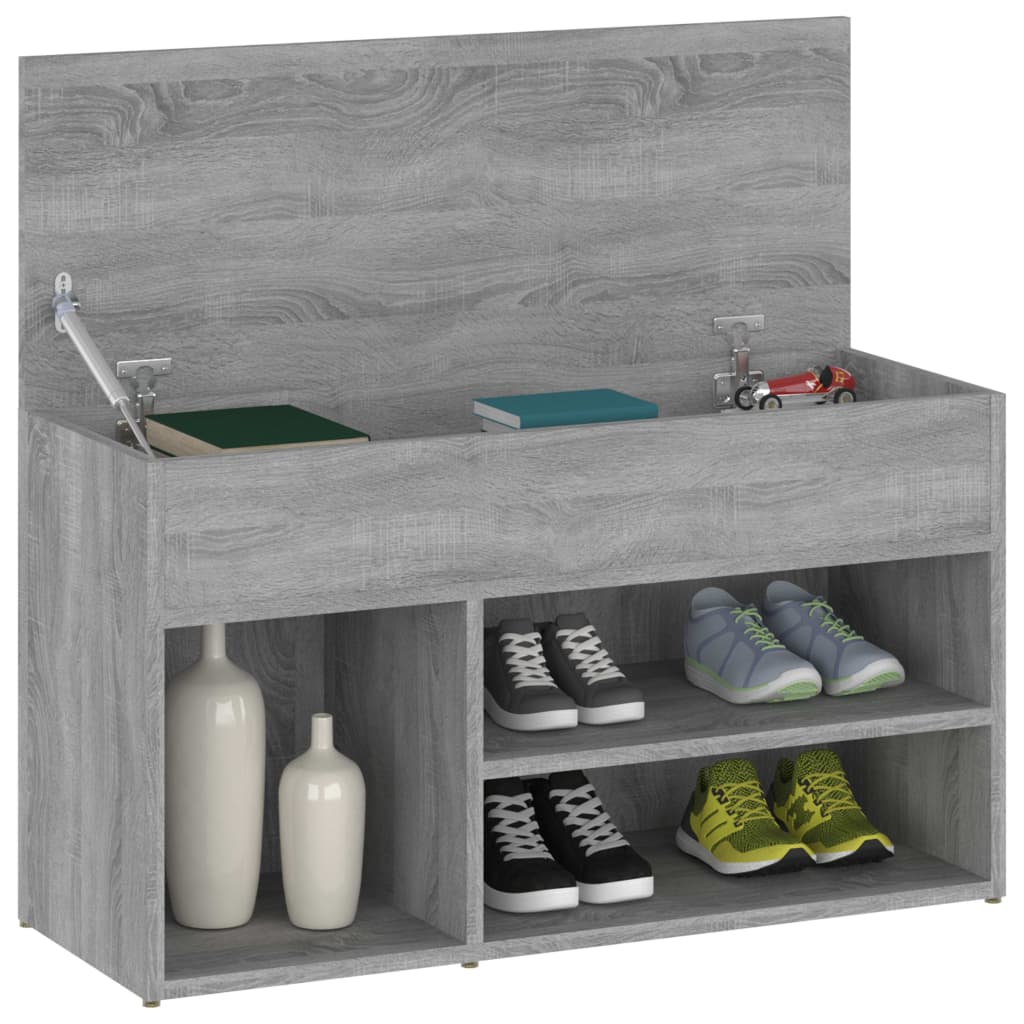 Banc à chaussures Sonoma gris 80x30x45 cm Bois d'ingénierie - XIOS