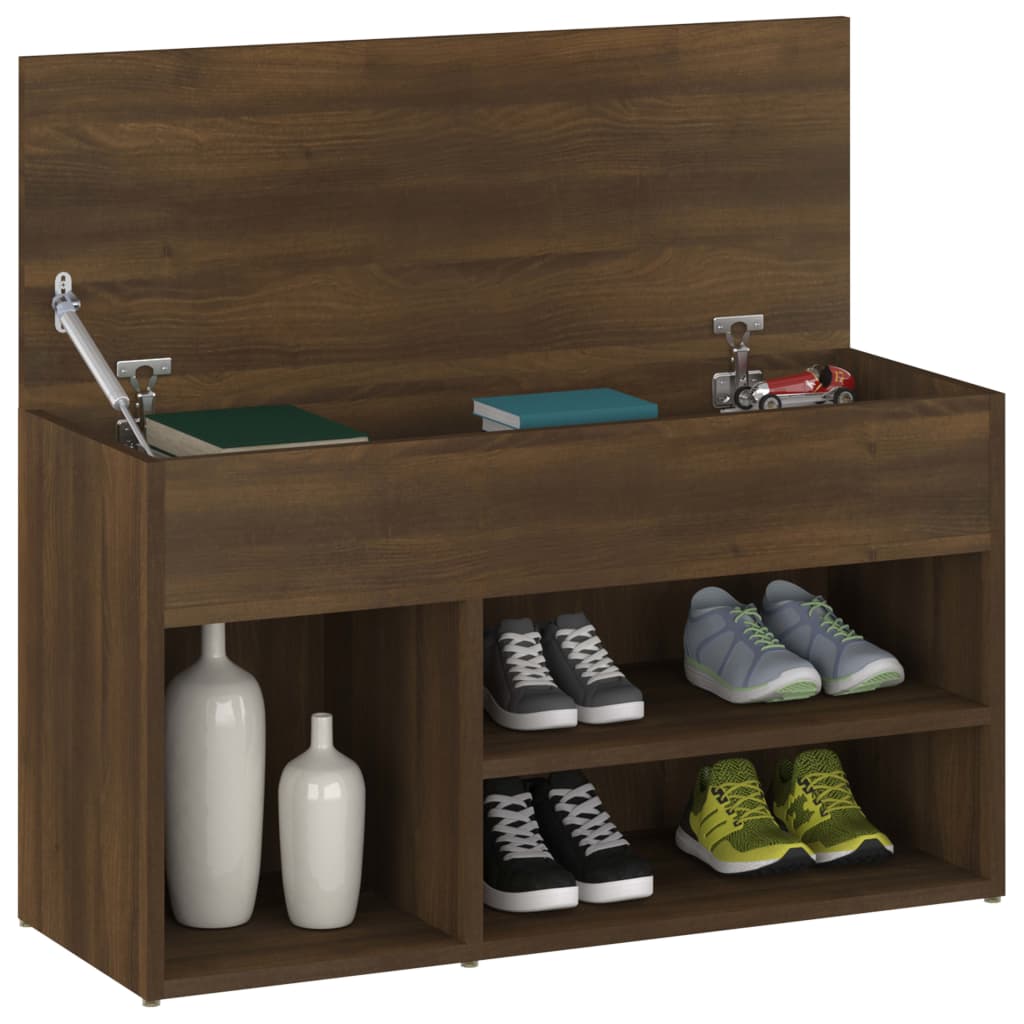 Banc à chaussures Chêne marron 80x30x45 cm Bois d'ingénierie - XIOS