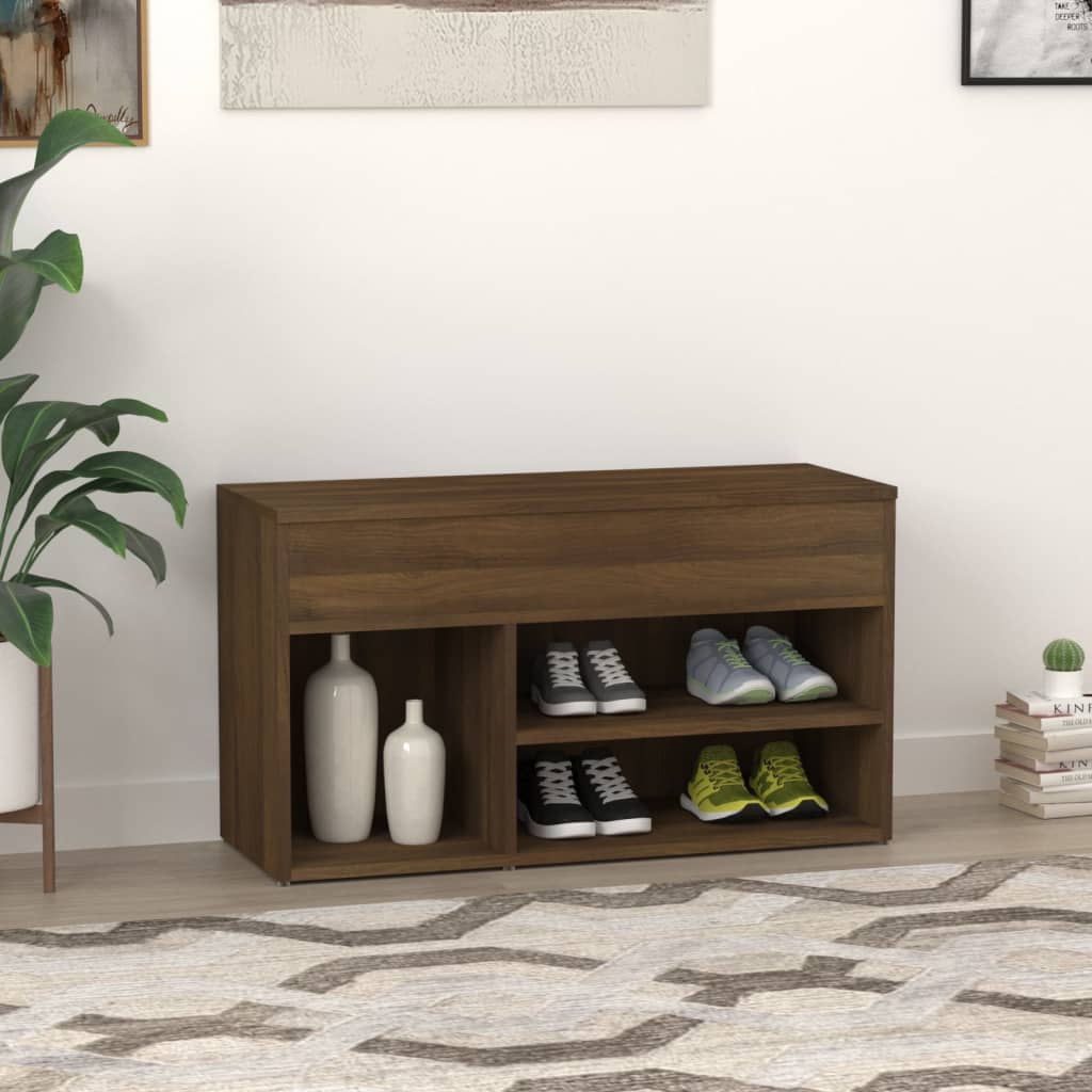 Banc à chaussures Chêne marron 80x30x45 cm Bois d'ingénierie - XIOS