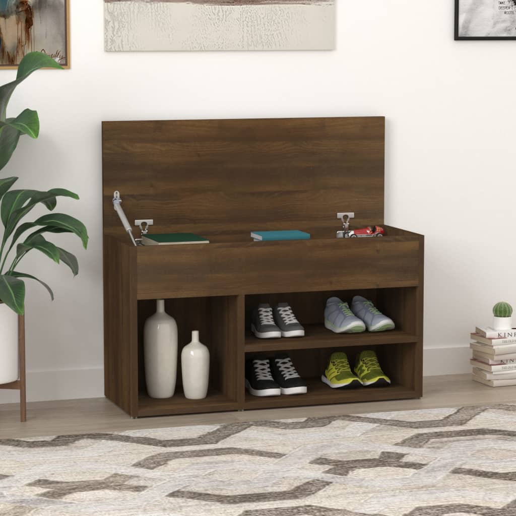 Banc à chaussures Chêne marron 80x30x45 cm Bois d'ingénierie - XIOS