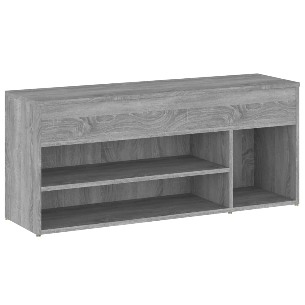 Banc à chaussures Sonoma gris 105x30x45 cm Bois d'ingénierie - XIOS