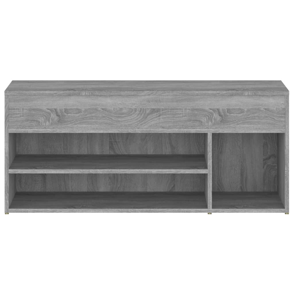 Banc à chaussures Sonoma gris 105x30x45 cm Bois d'ingénierie - XIOS