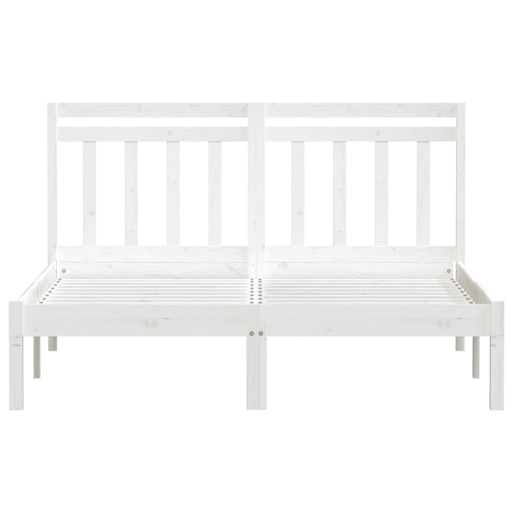Cadre de lit sans matelas blanc bois massif - XIOS