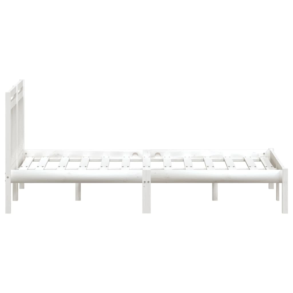 Cadre de lit sans matelas blanc bois massif - XIOS