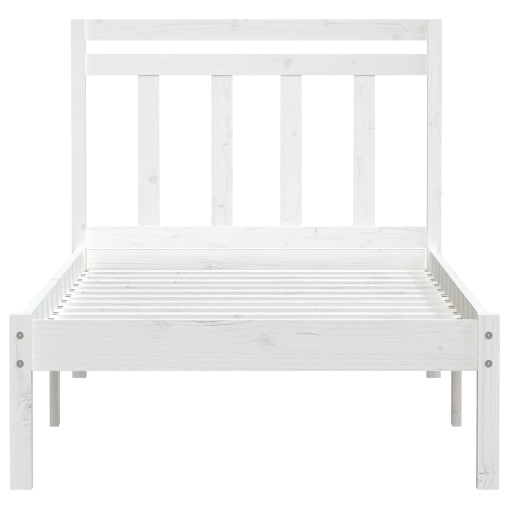 Cadre de lit sans matelas blanc bois massif 100x200 cm - XIOS