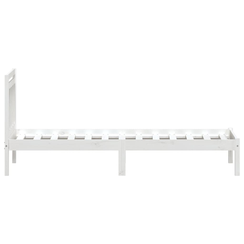 Cadre de lit sans matelas blanc bois massif 100x200 cm - XIOS