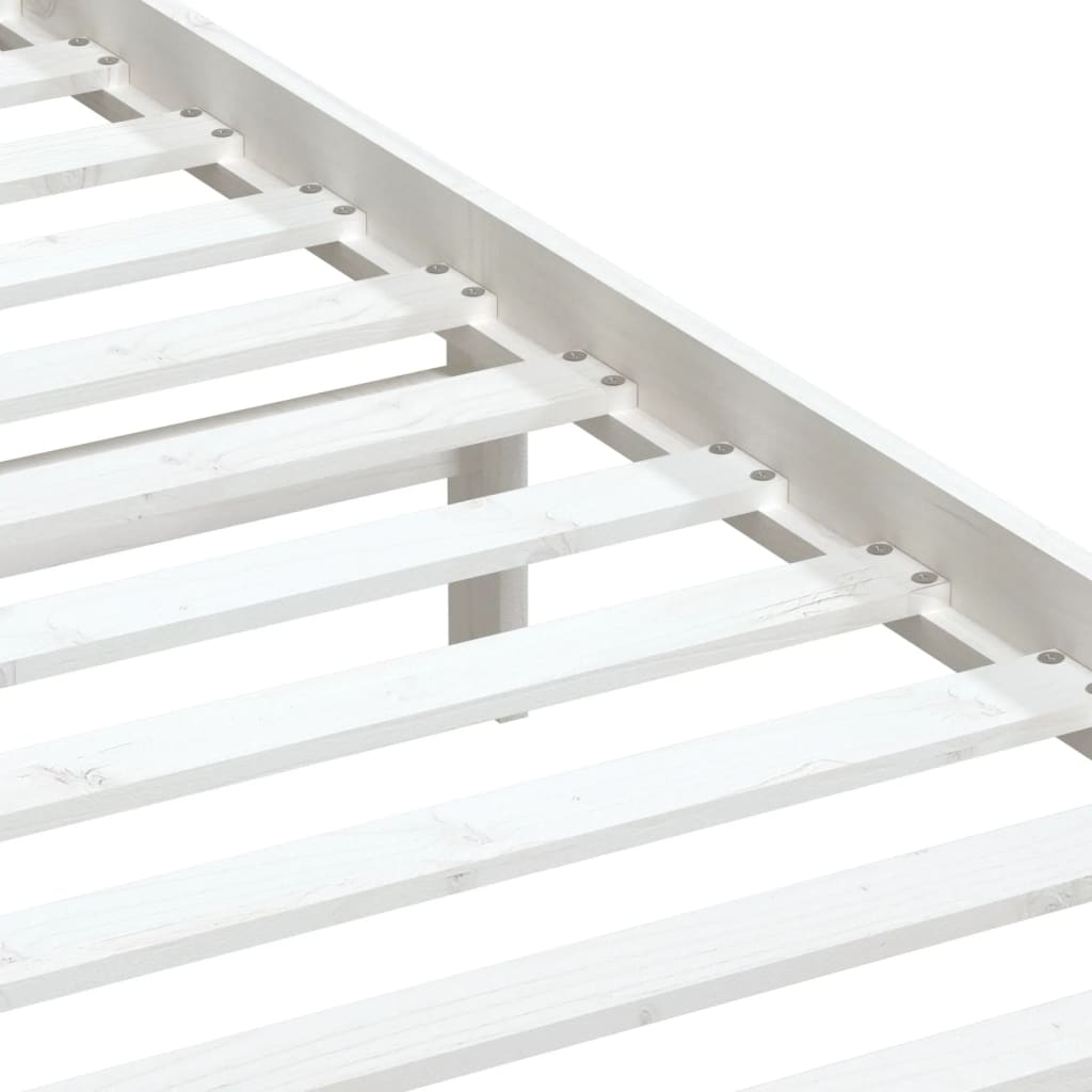 Cadre de lit sans matelas blanc bois massif 100x200 cm - XIOS