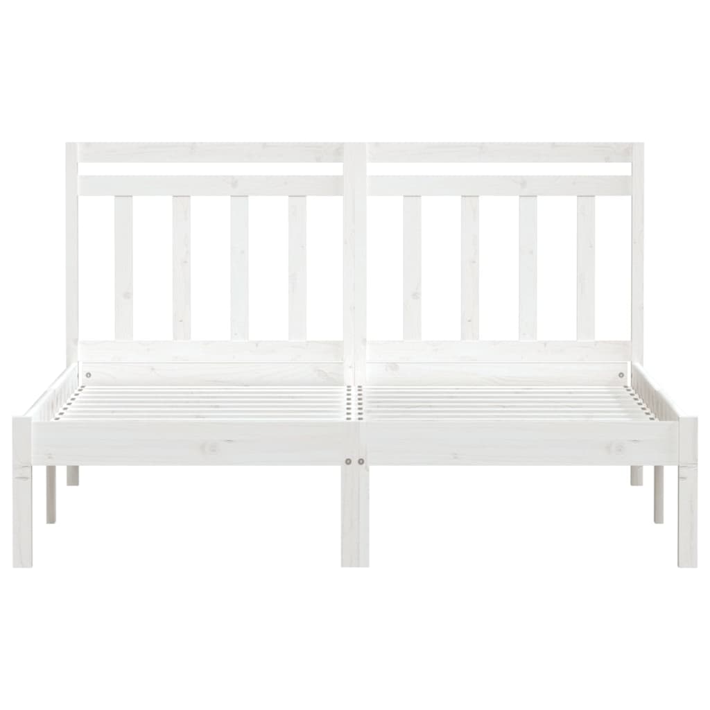 Cadre de lit sans matelas blanc bois massif 140x200 cm - XIOS