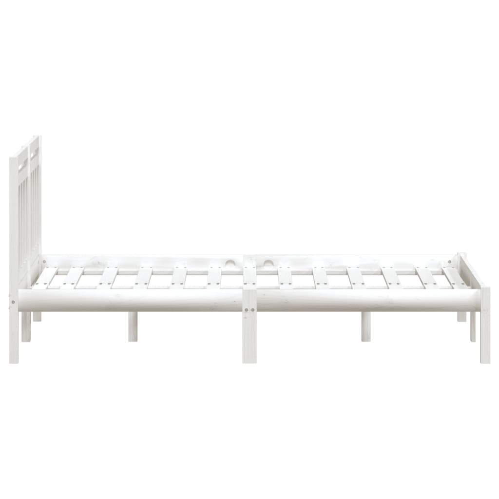 Cadre de lit sans matelas blanc bois massif 140x200 cm - XIOS