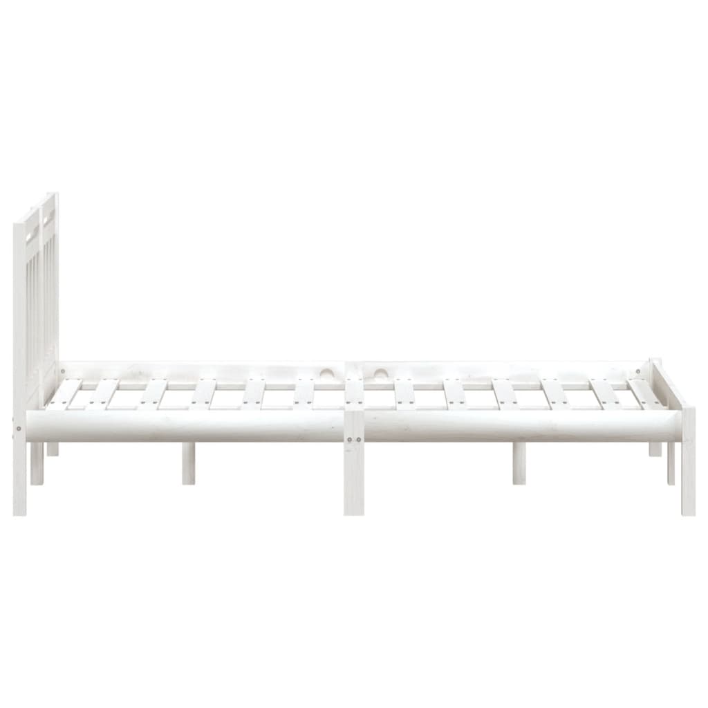 Cadre de lit sans matelas blanc bois de pin massif - XIOS