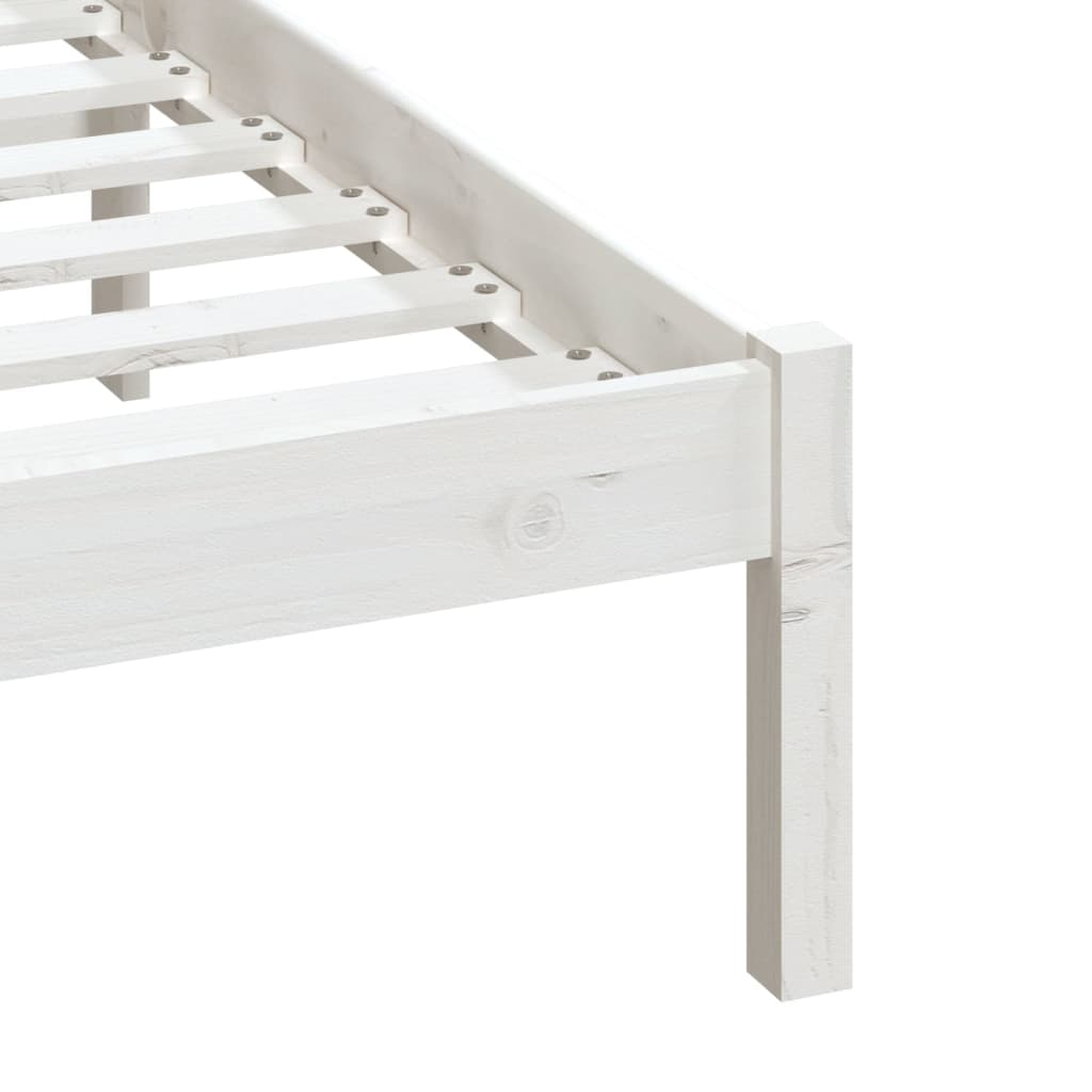 Cadre de lit sans matelas blanc bois de pin massif - XIOS