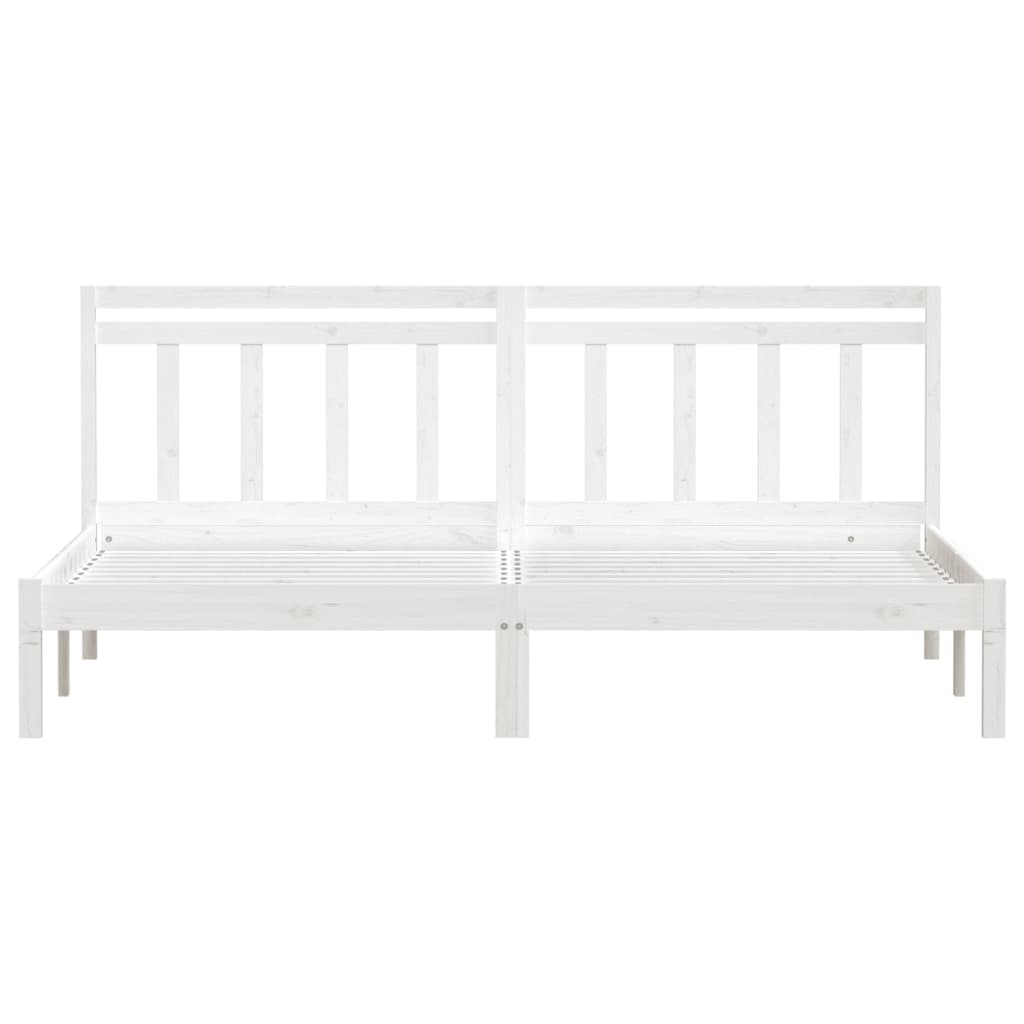 Cadre de lit Blanc Bois de pin massif 160x200 cm - XIOS