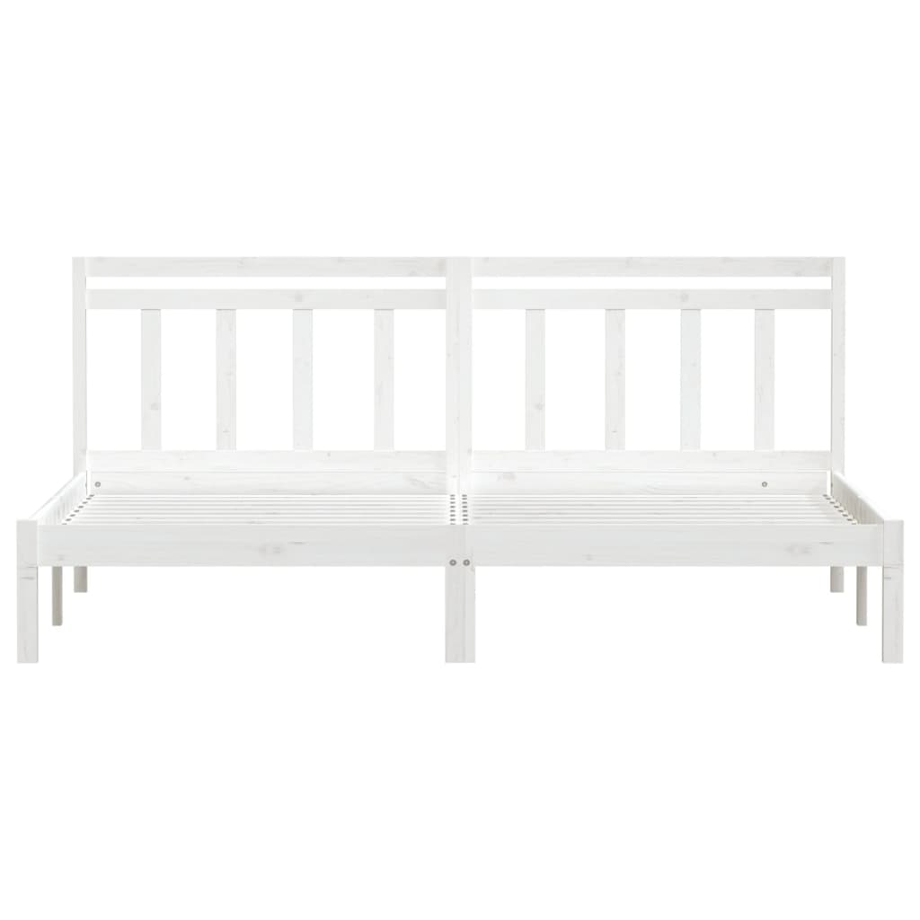 Cadre de lit sans matelas blanc bois massif - XIOS