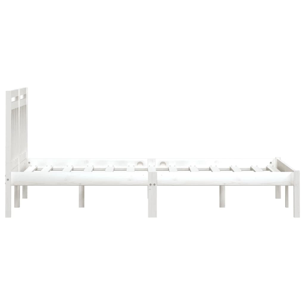 Cadre de lit sans matelas blanc bois massif - XIOS