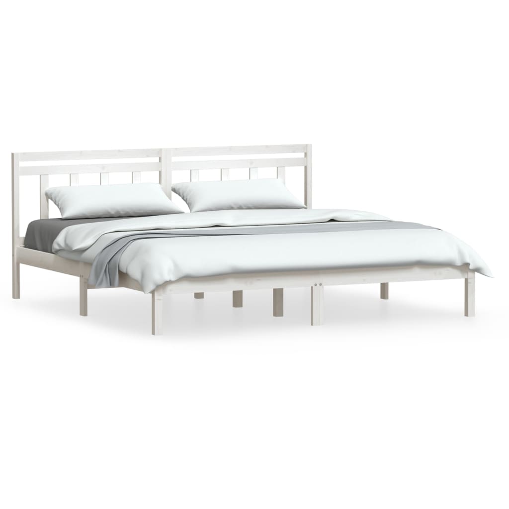 Cadre de lit sans matelas blanc bois massif 200x200 cm - XIOS