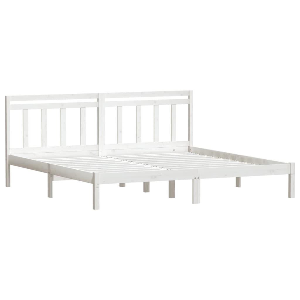 Cadre de lit sans matelas blanc bois massif 200x200 cm - XIOS