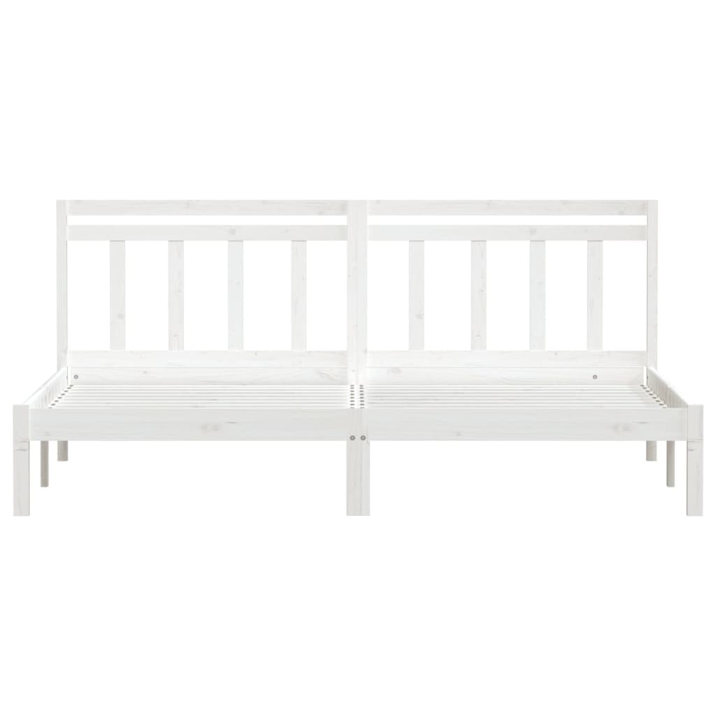 Cadre de lit sans matelas blanc bois massif 200x200 cm - XIOS