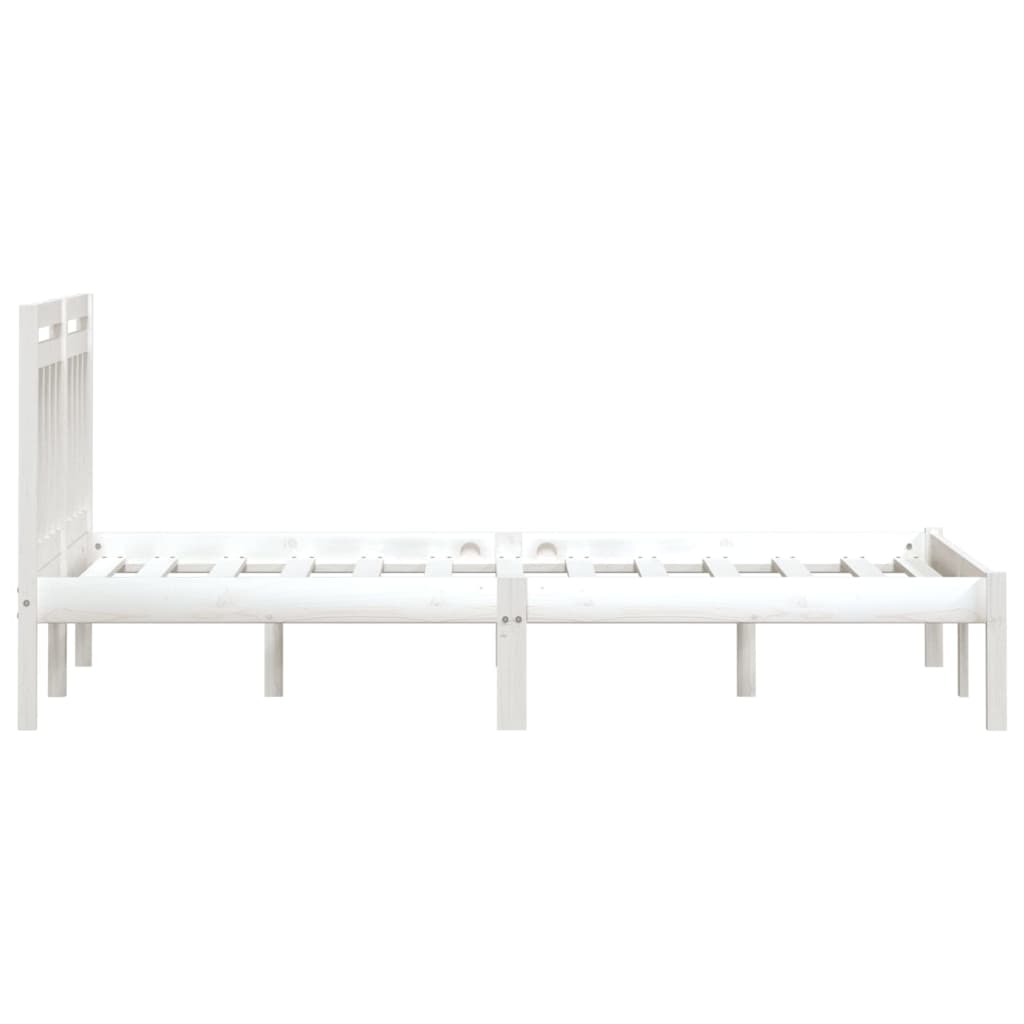 Cadre de lit sans matelas blanc bois massif 200x200 cm - XIOS