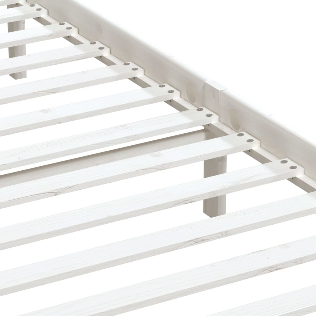 Cadre de lit sans matelas blanc bois massif 200x200 cm - XIOS