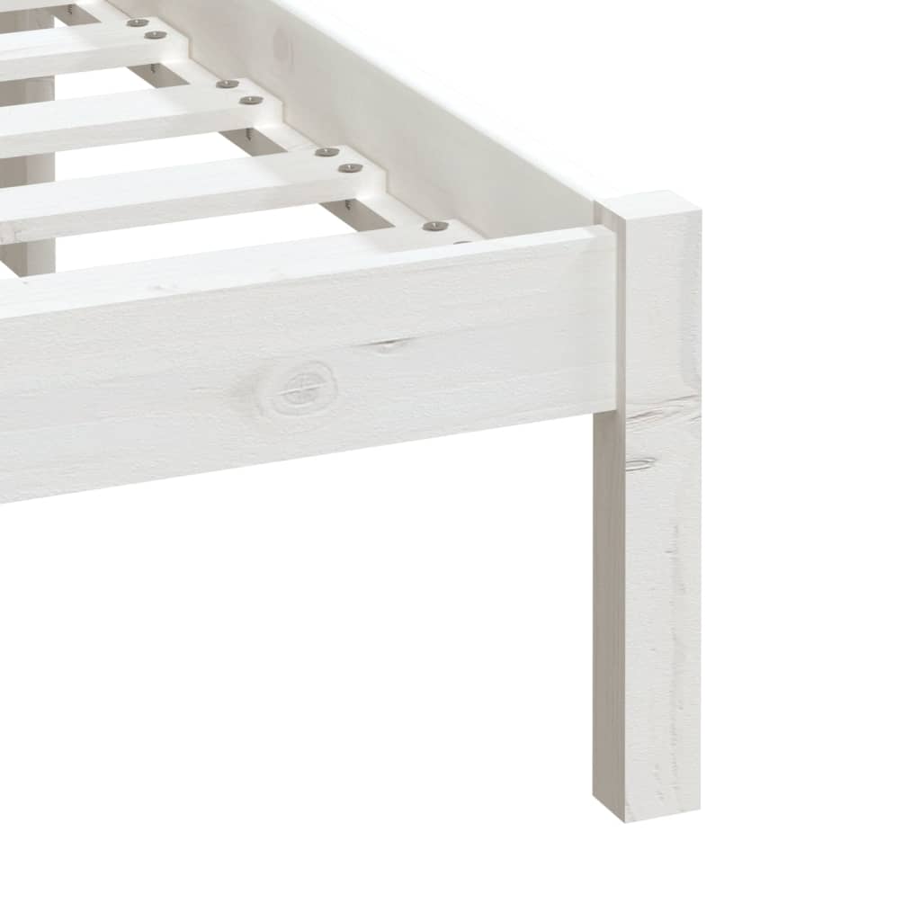 Cadre de lit sans matelas blanc bois massif 200x200 cm - XIOS