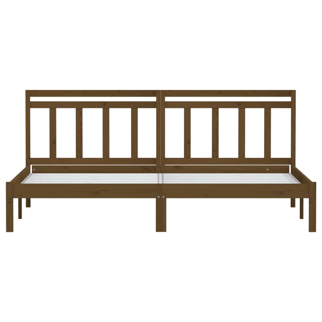 Cadre de lit sans matelas marron miel bois massif 200x200 cm - XIOS