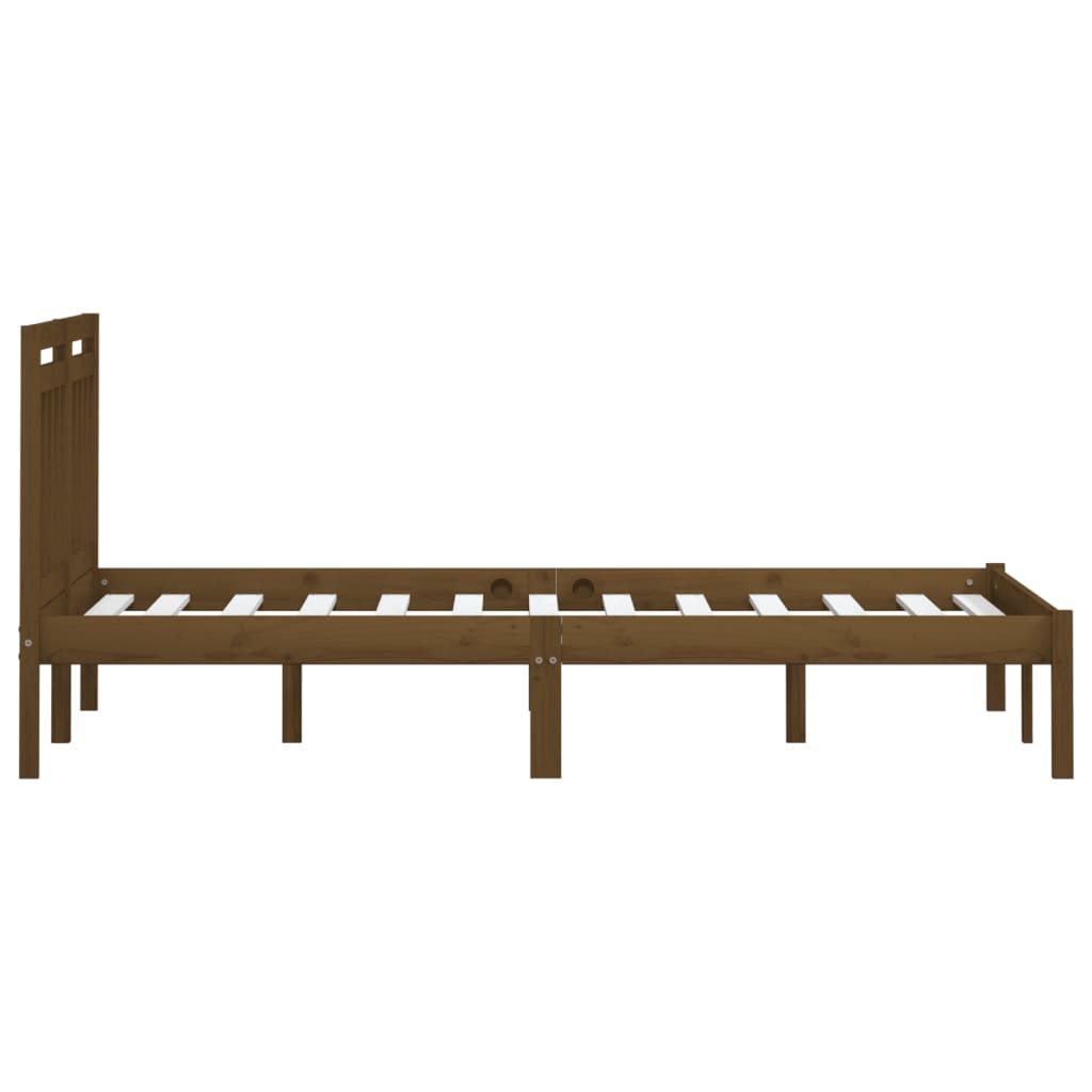 Cadre de lit sans matelas marron miel bois massif 200x200 cm - XIOS