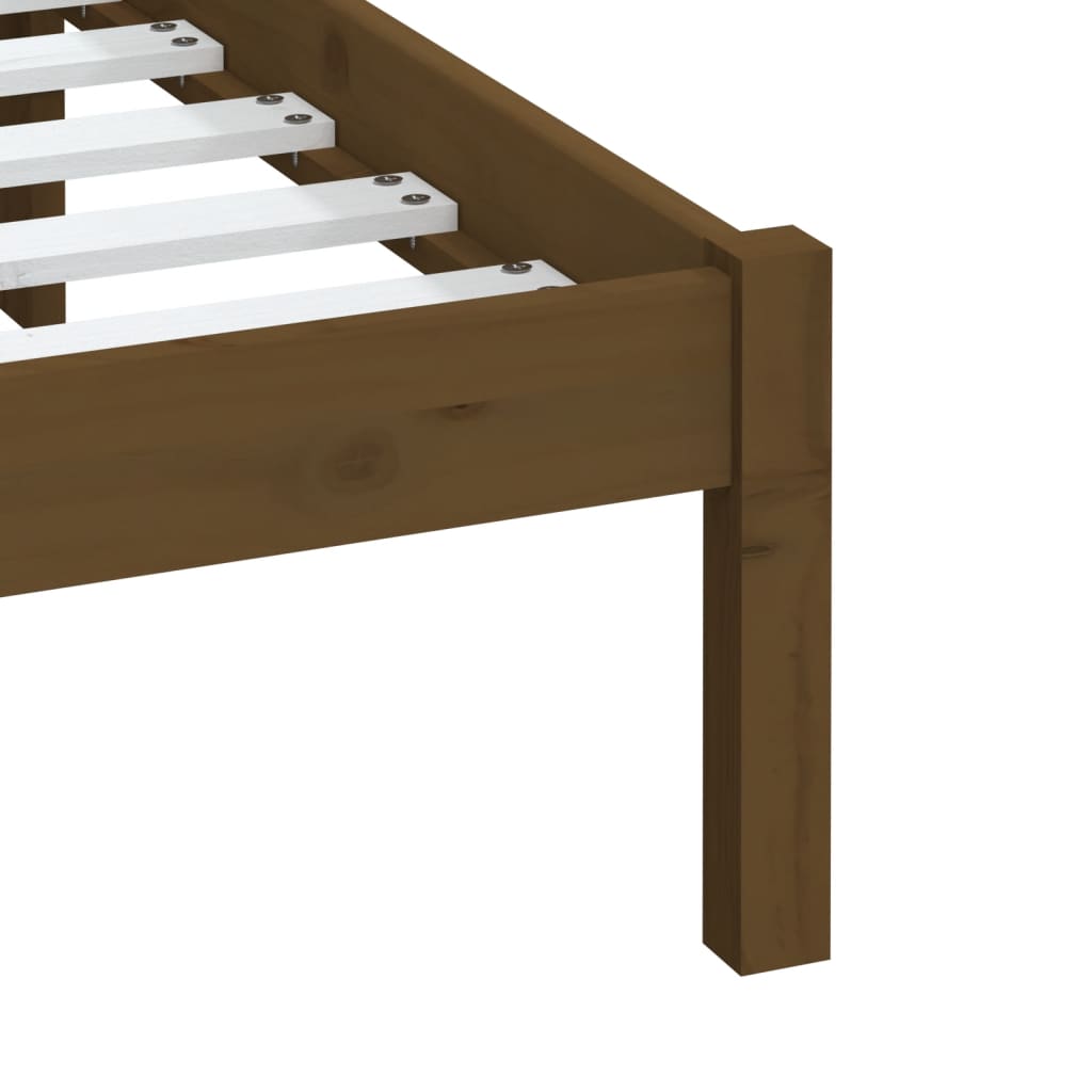 Cadre de lit sans matelas marron miel bois massif 200x200 cm - XIOS