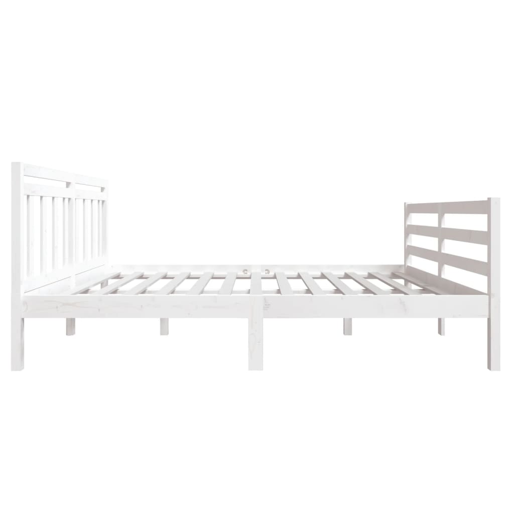 Cadre de lit sans matelas blanc bois massif - XIOS