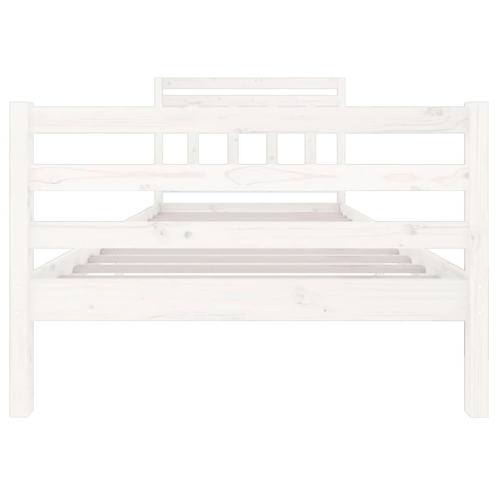 Cadre de lit sans matelas blanc bois massif 100x200 cm - XIOS