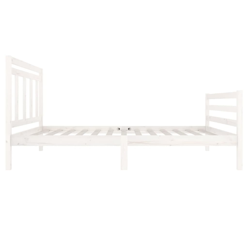 Cadre de lit sans matelas blanc bois massif 100x200 cm - XIOS