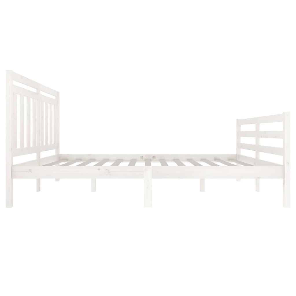 Cadre de lit sans matelas blanc bois massif 140x200 cm - XIOS