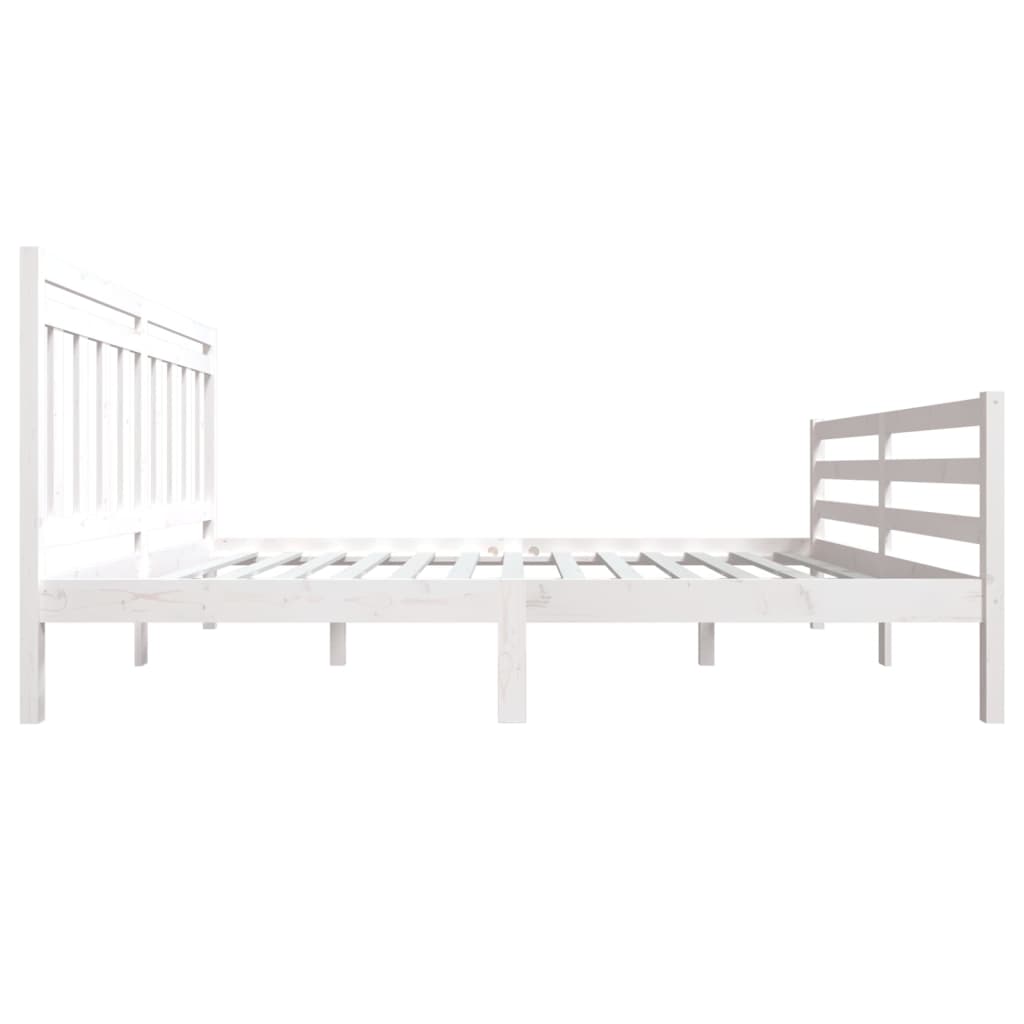Cadre de lit sans matelas blanc bois de pin massif - XIOS