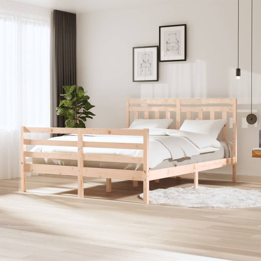 Cadre de lit sans matelas bois massif 160x200 cm - XIOS