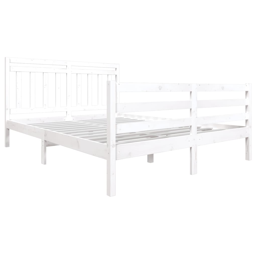 Cadre de lit Blanc Bois massif 160x200 cm - XIOS