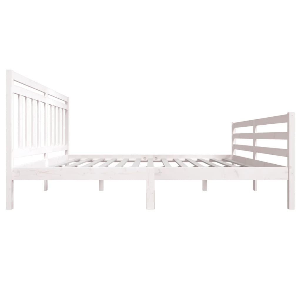 Cadre de lit sans matelas blanc bois massif - XIOS