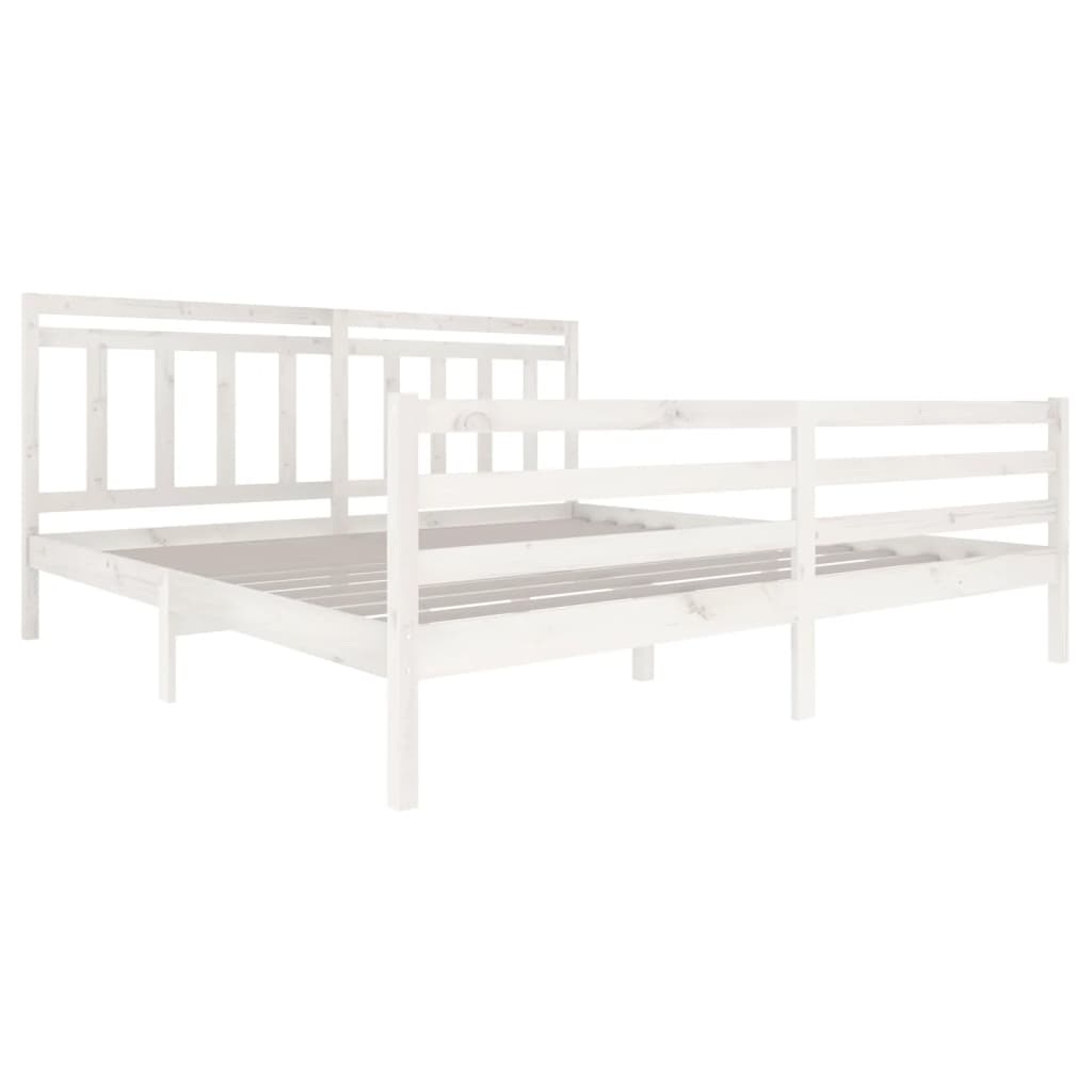 Cadre de lit sans matelas blanc bois massif 200x200 cm - XIOS