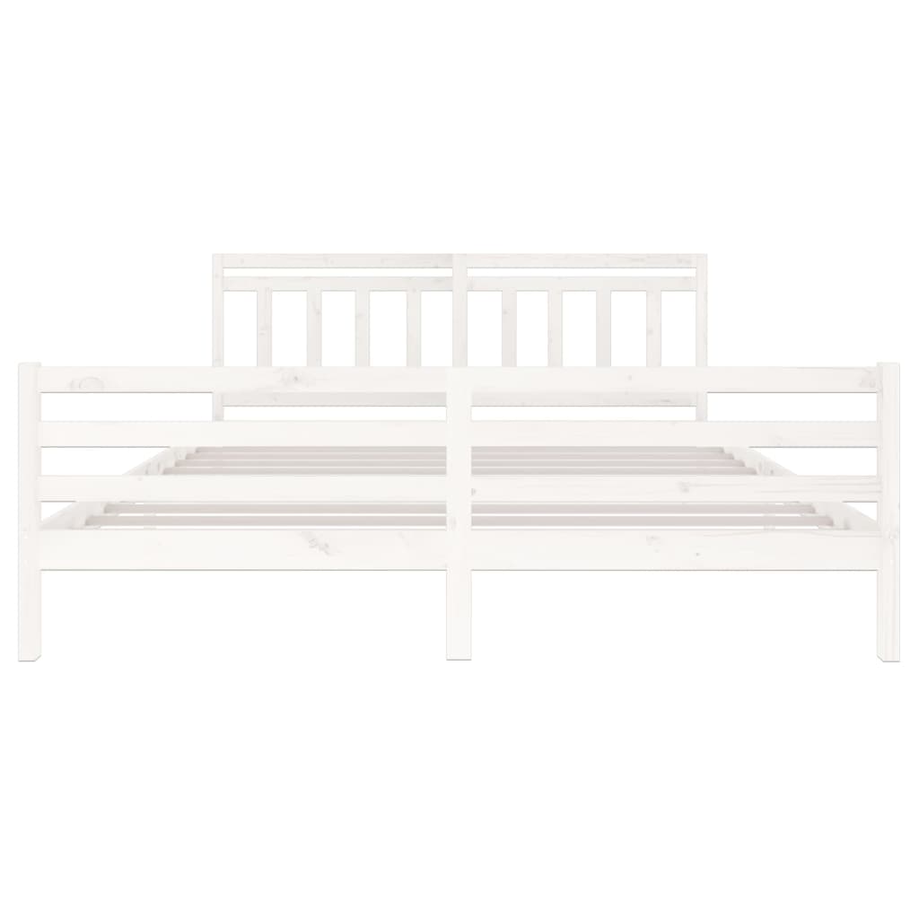 Cadre de lit sans matelas blanc bois massif 200x200 cm - XIOS