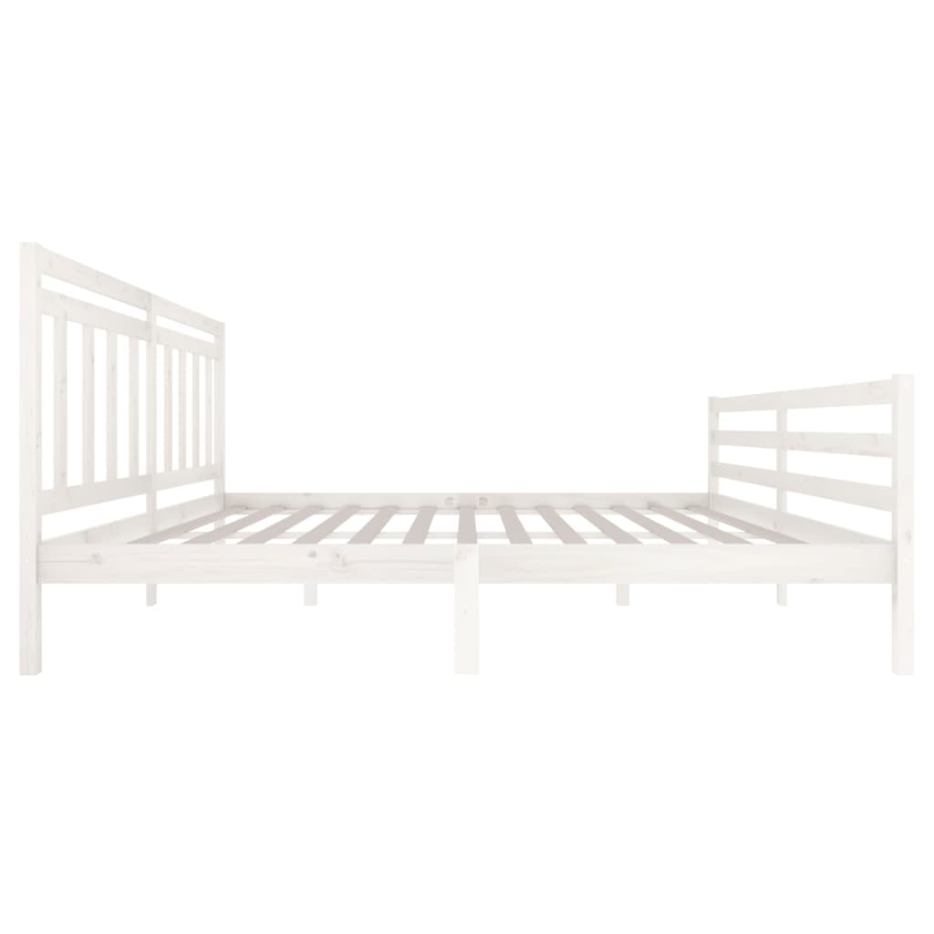 Cadre de lit sans matelas blanc bois massif 200x200 cm - XIOS