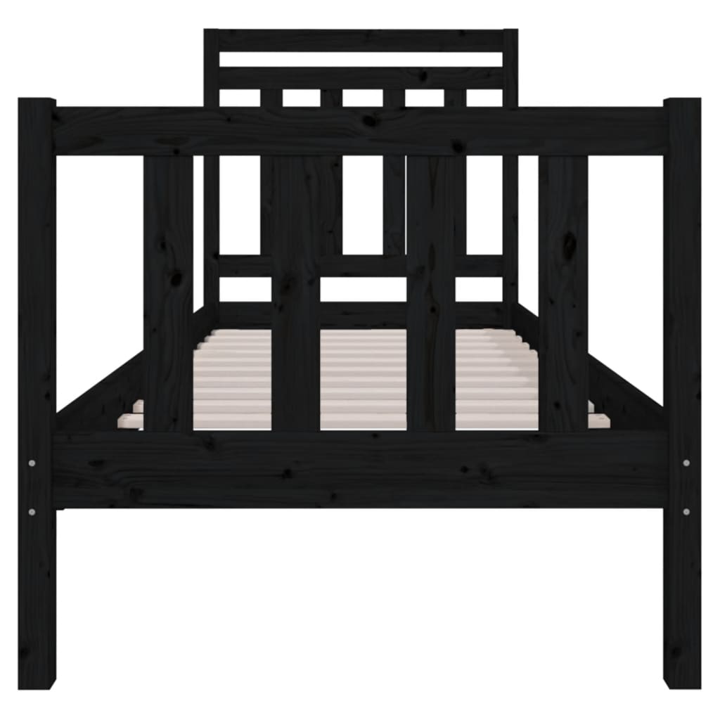 Cadre de lit sans matelas noir bois massif - XIOS