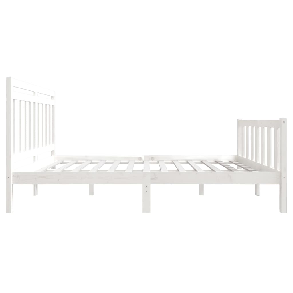 Cadre de lit sans matelas blanc bois massif 140x190 cm - XIOS