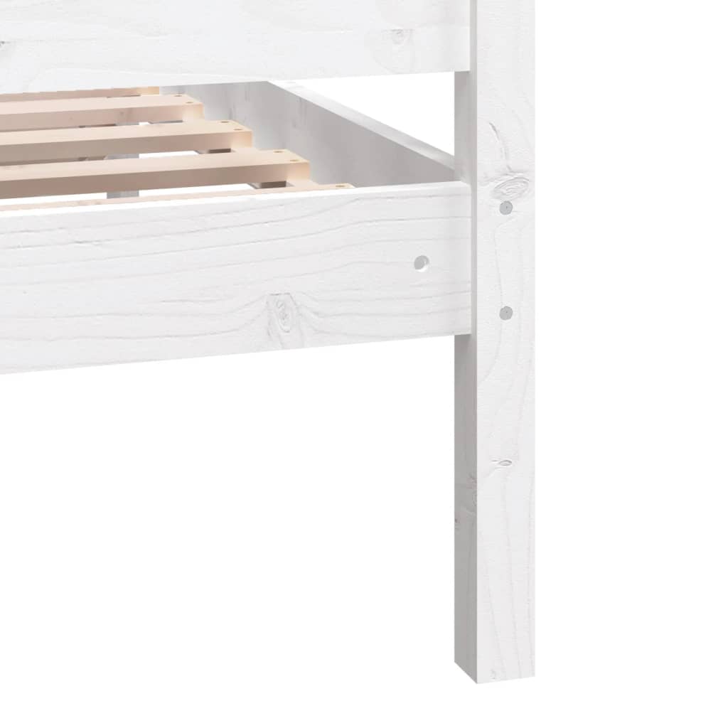 Cadre de lit sans matelas blanc bois massif 140x200 cm - XIOS