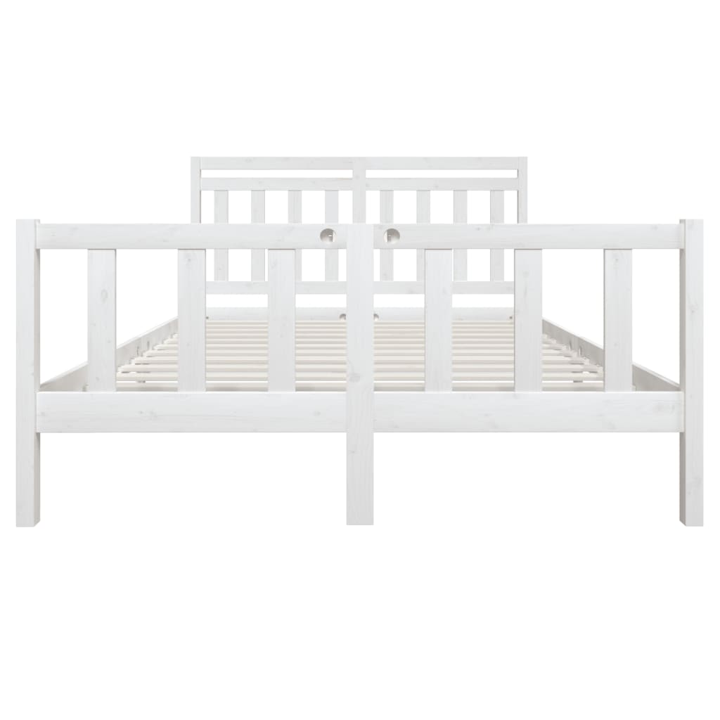 Cadre de lit sans matelas blanc bois de pin massif - XIOS